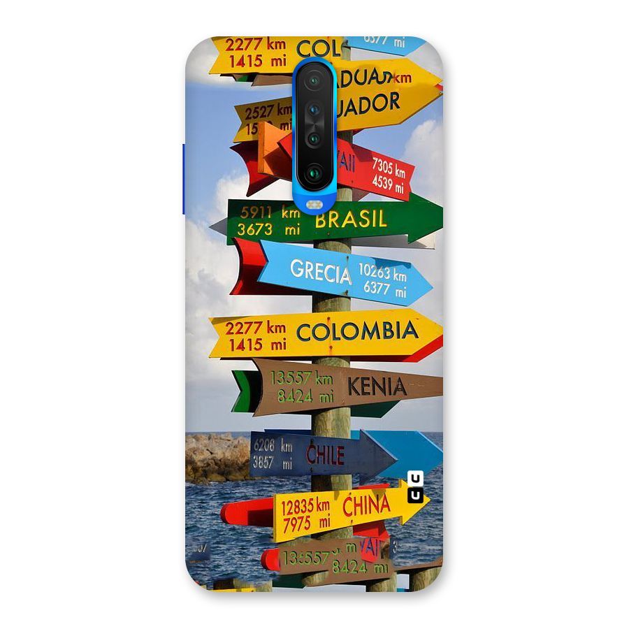 Travel Directions Back Case for Poco X2