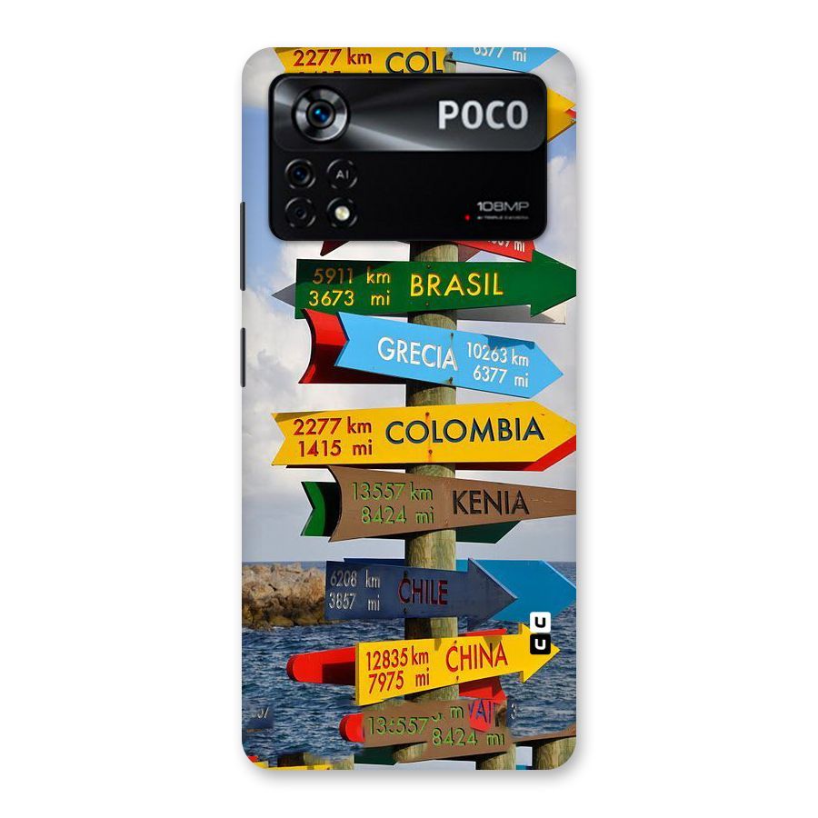 Travel Directions Back Case for Poco X4 Pro 5G