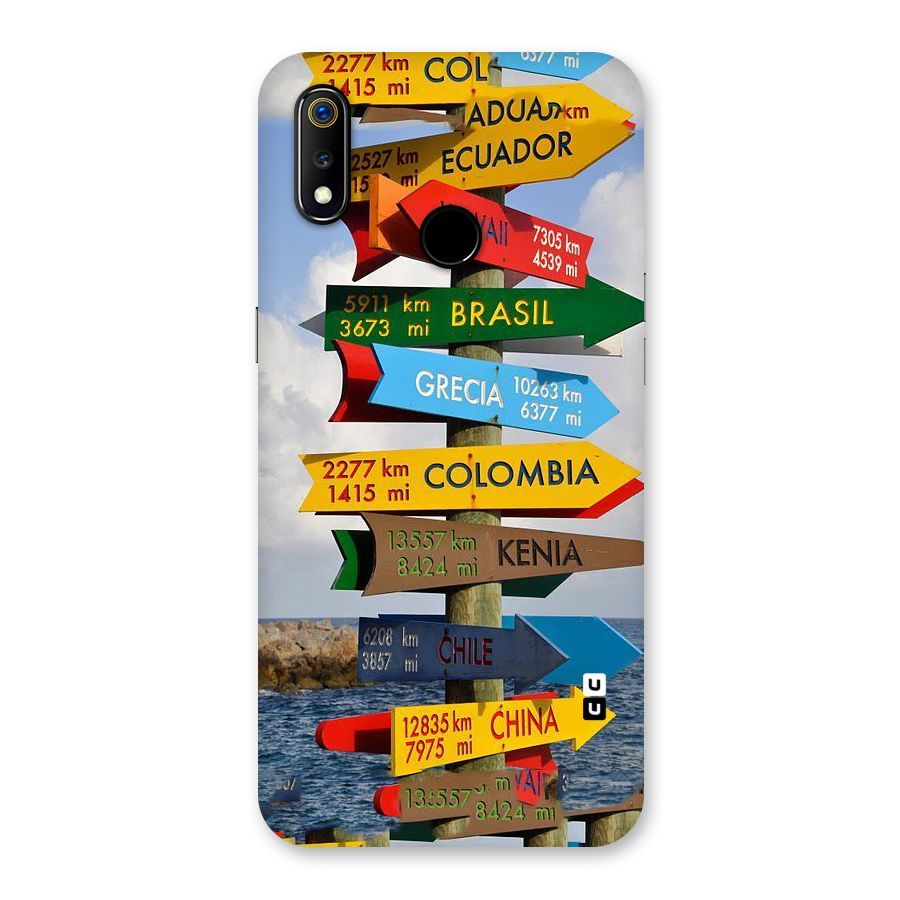 Travel Directions Back Case for Realme 3