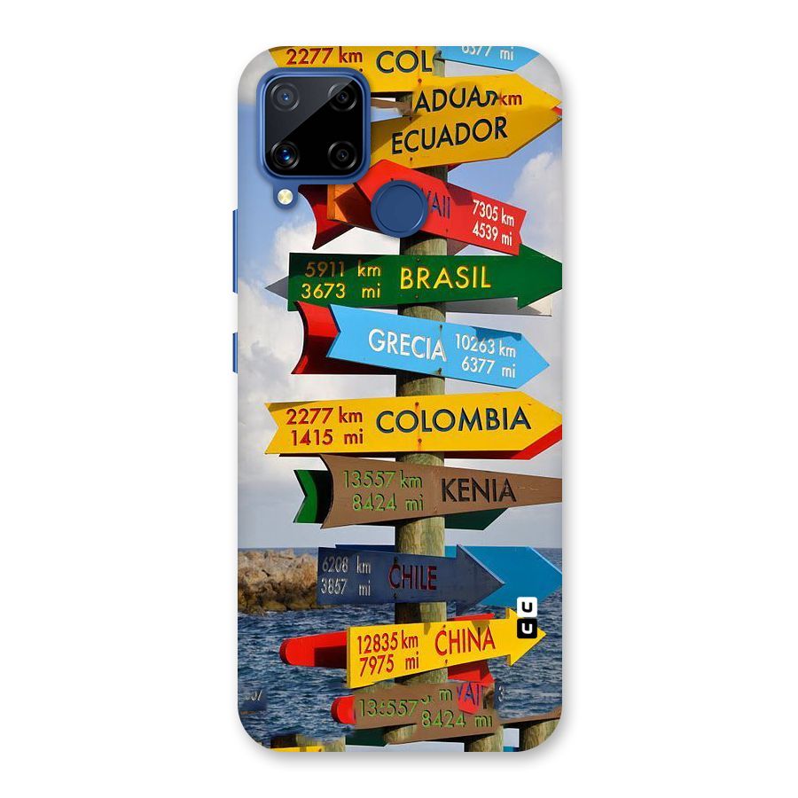 Travel Directions Back Case for Realme C15