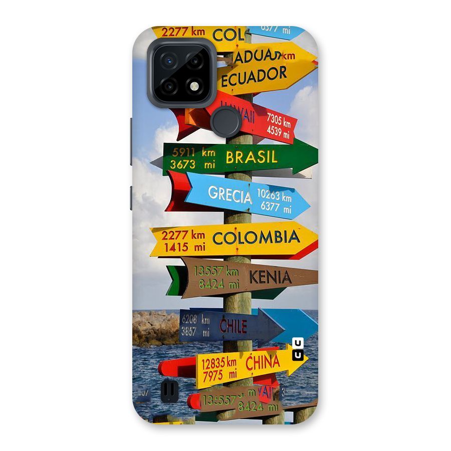 Travel Directions Back Case for Realme C21