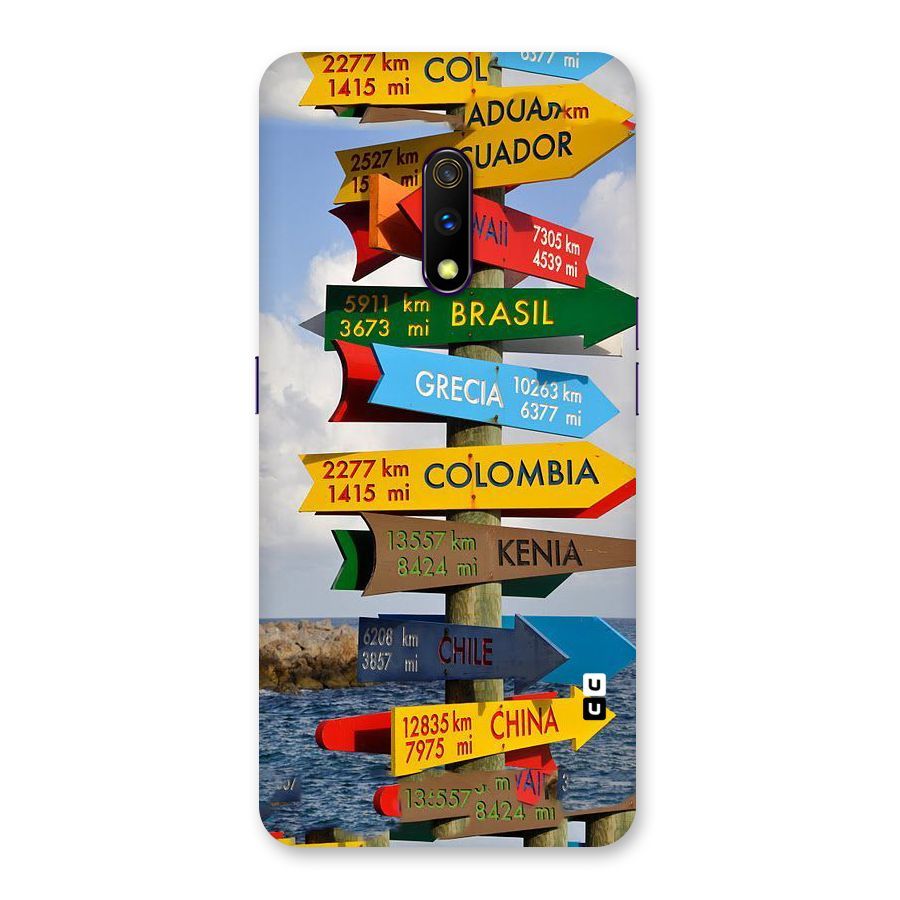 Travel Directions Back Case for Realme X