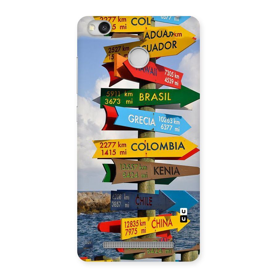 Travel Directions Back Case for Redmi 3S Prime