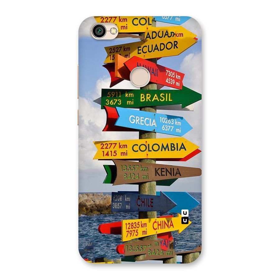 Travel Directions Back Case for Redmi Y1 2017
