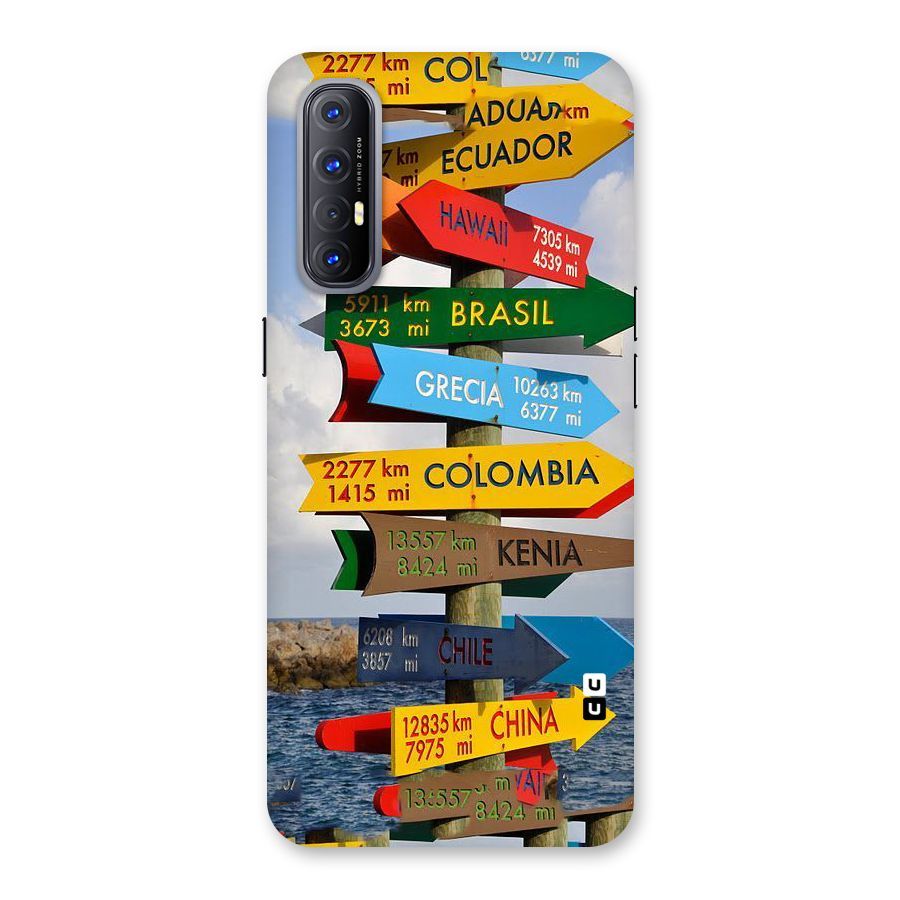 Travel Directions Back Case for Reno3 Pro