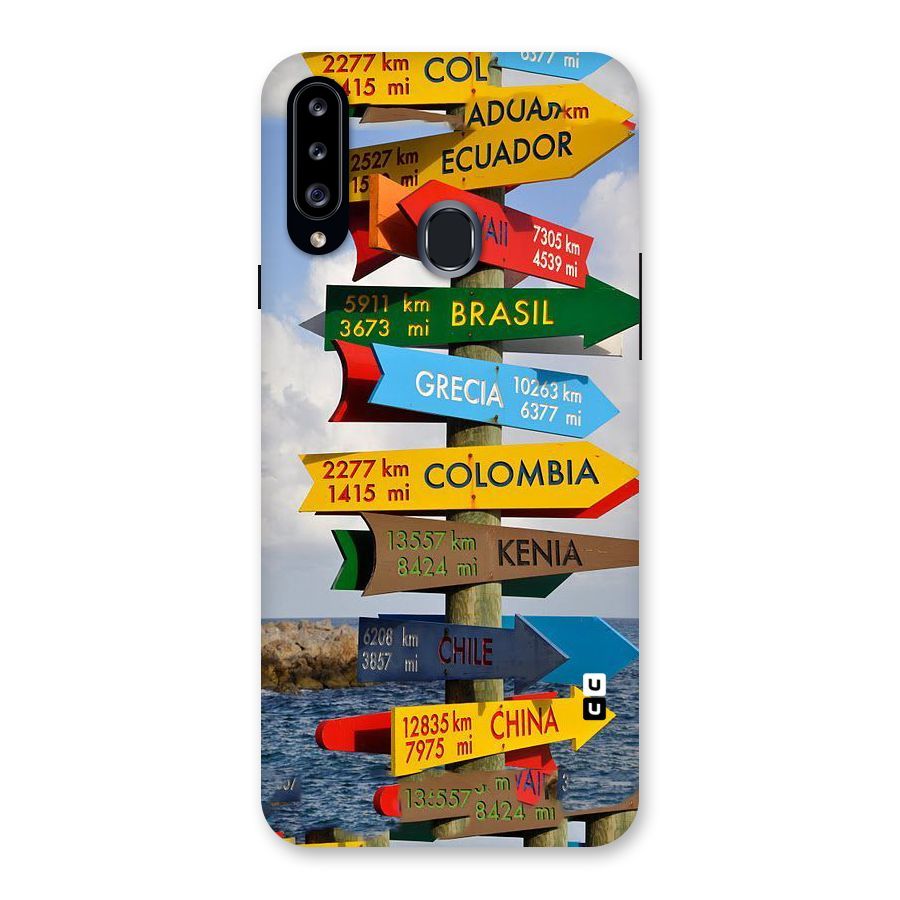 Travel Directions Back Case for Samsung Galaxy A20s