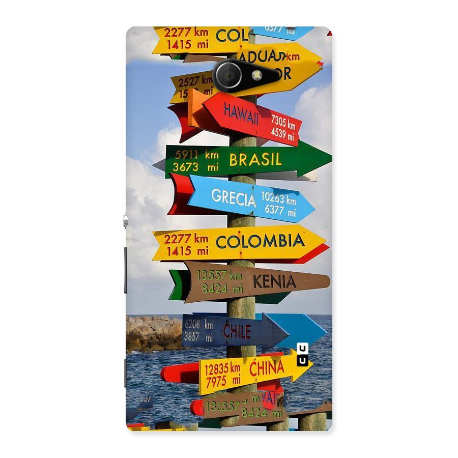 Travel Directions Back Case for Sony Xperia M2