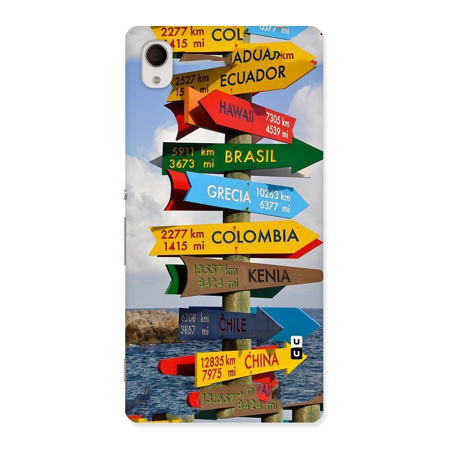 Travel Directions Back Case for Sony Xperia M4