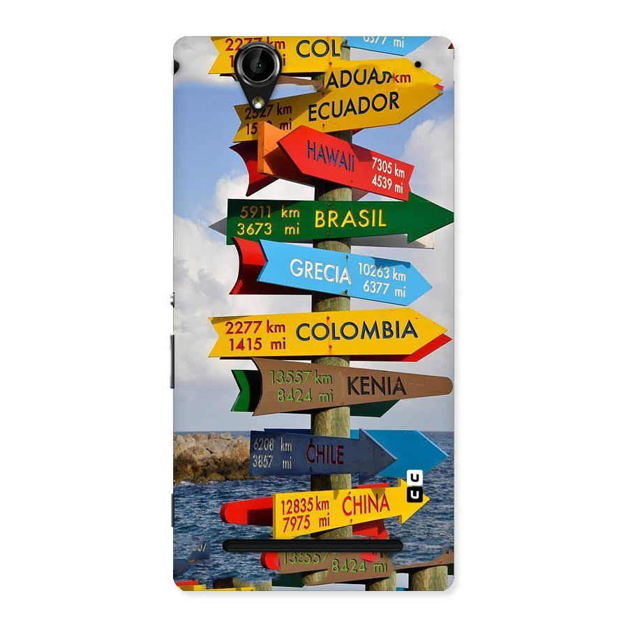 Travel Directions Back Case for Sony Xperia T2