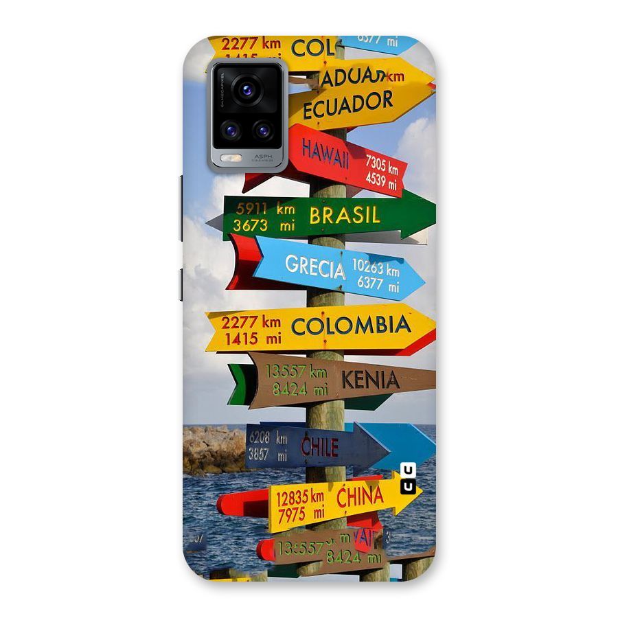Travel Directions Back Case for Vivo V20