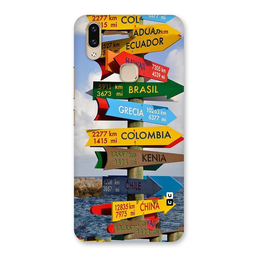Travel Directions Back Case for Vivo V9 Youth
