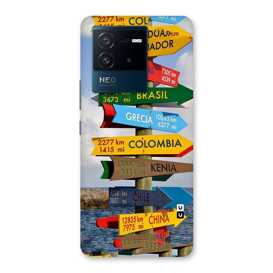 Travel Directions Back Case for Vivo iQOO Neo 6 5G