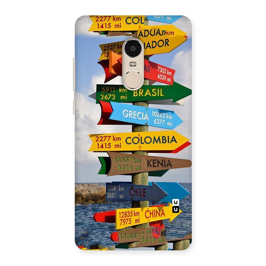Travel Directions Back Case for Xiaomi Redmi Note 4