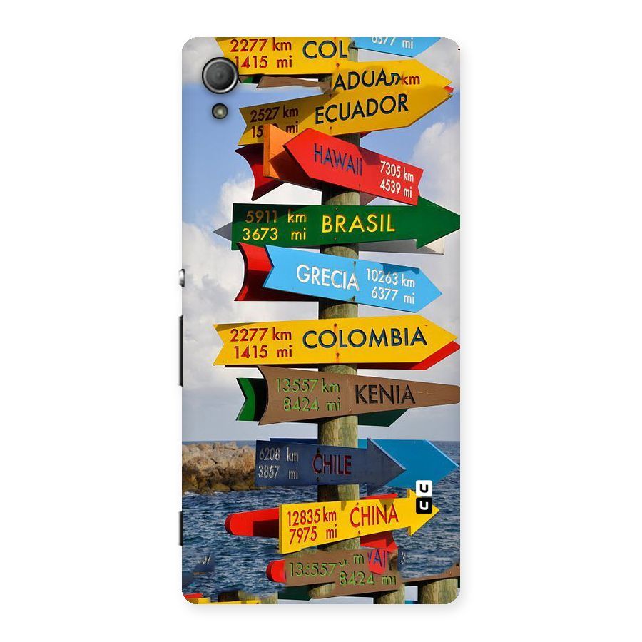 Travel Directions Back Case for Xperia Z4