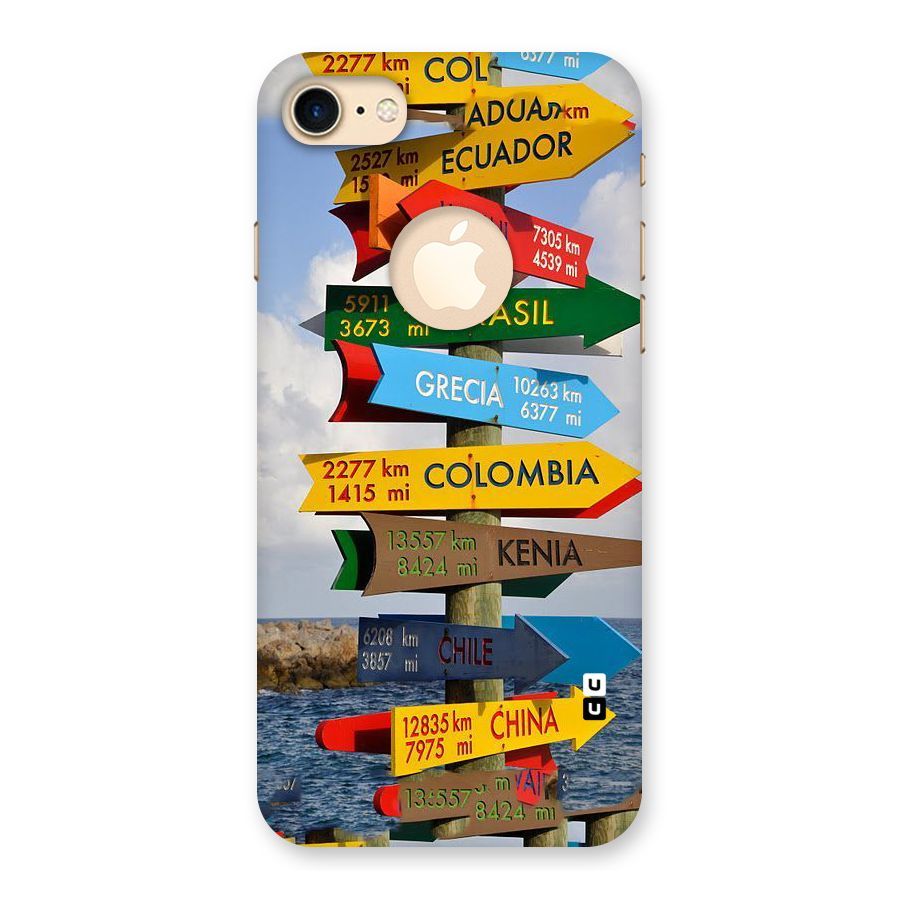 Travel Directions Back Case for iPhone 7 Logo Cut