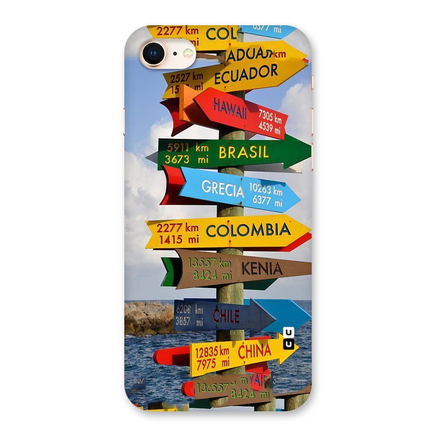 Travel Directions Back Case for iPhone 8