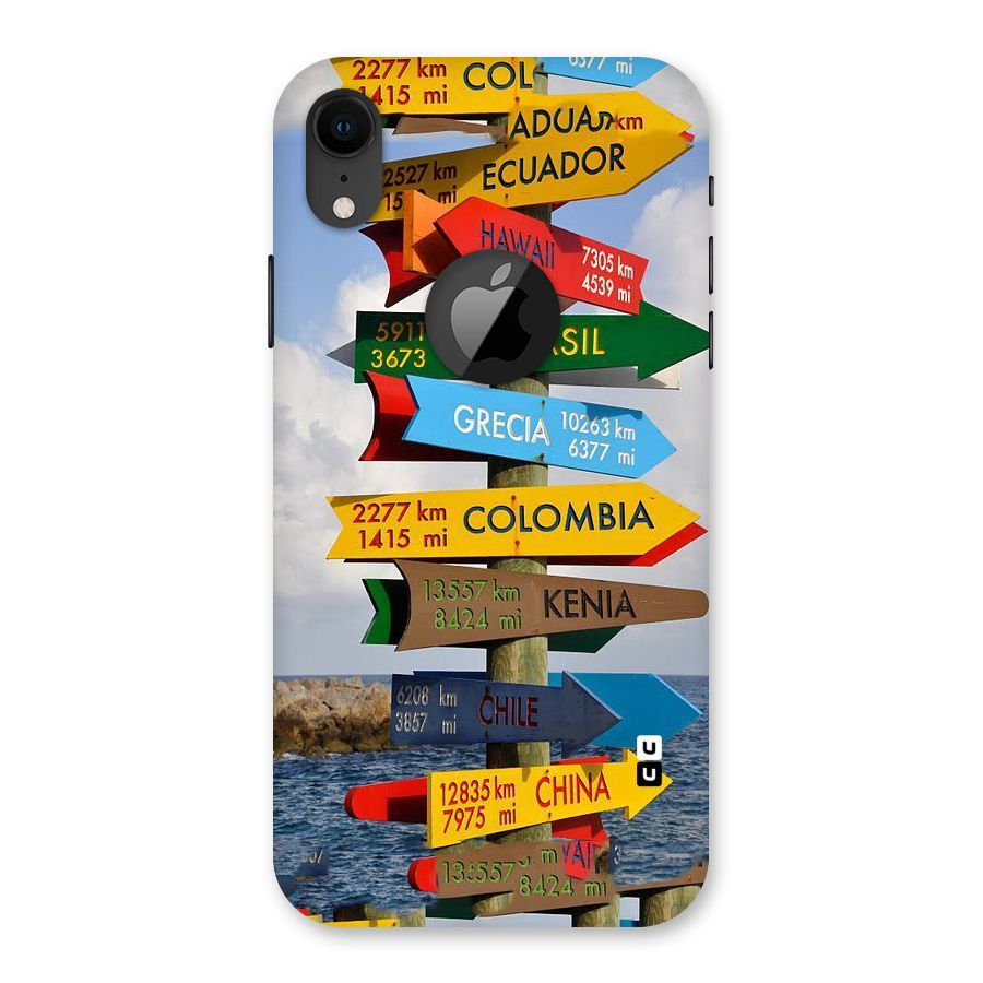 Travel Directions Back Case for iPhone XR Logo Cut
