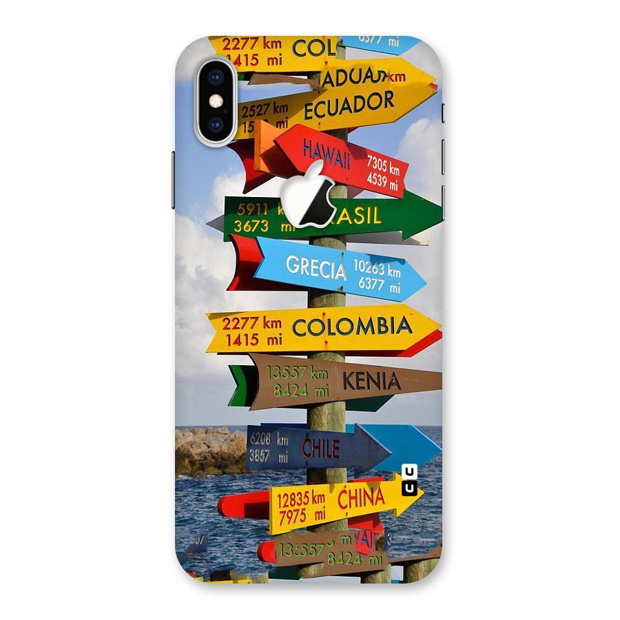 Travel Directions Back Case for iPhone XS Max Apple Cut