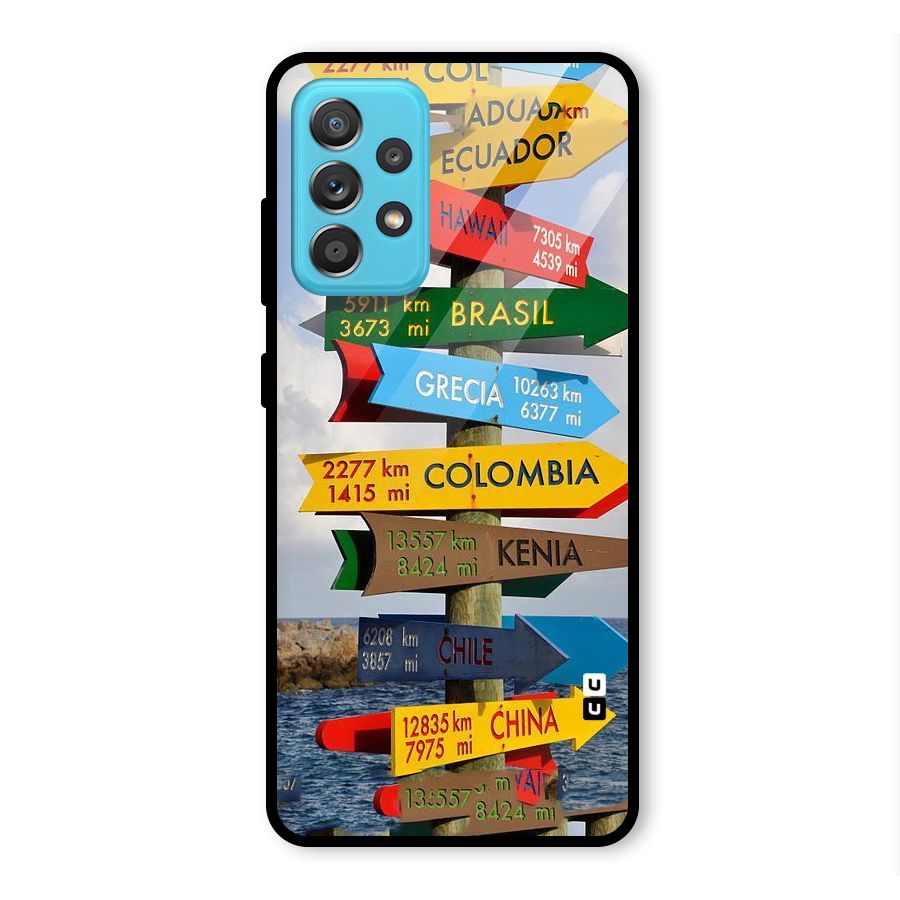 Travel Directions Glass Back Case for Galaxy A52