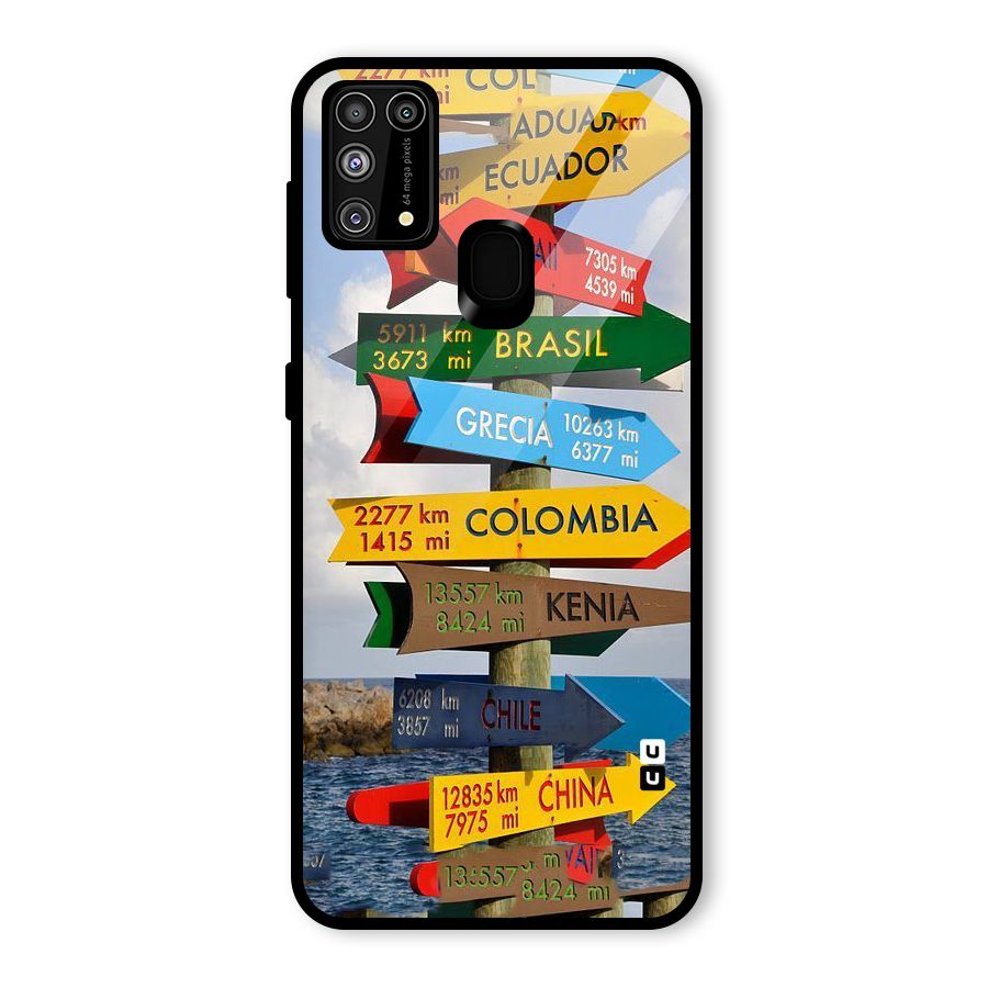 Travel Directions Glass Back Case for Galaxy F41