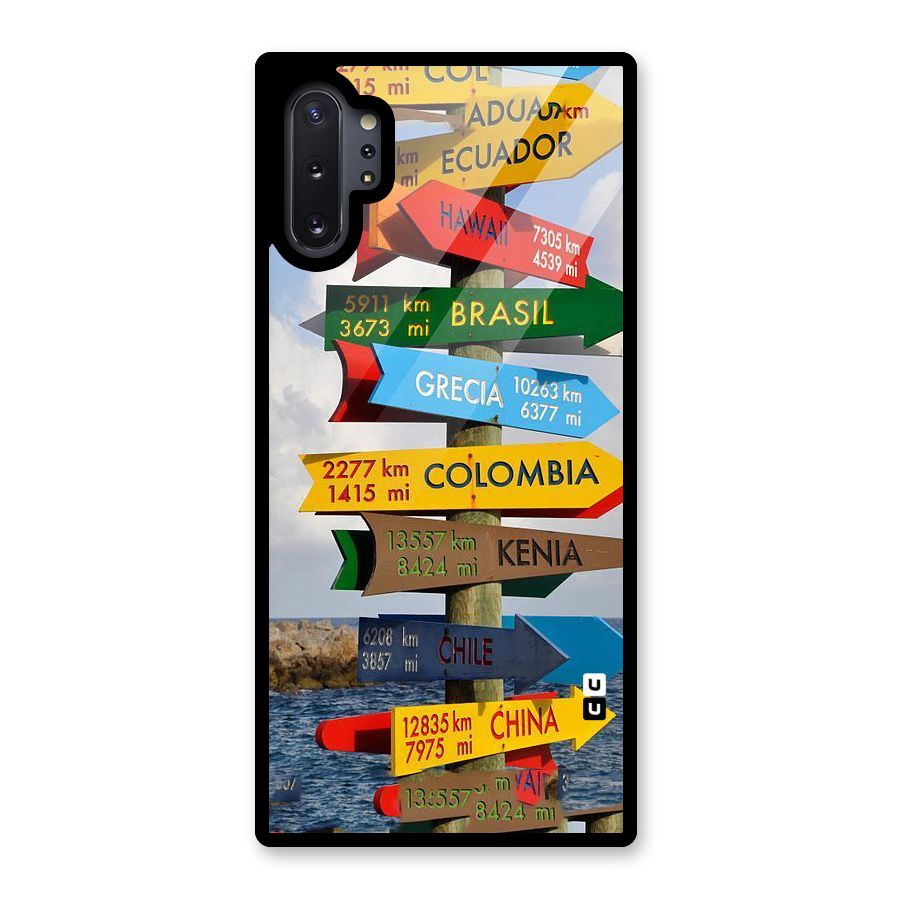 Travel Directions Glass Back Case for Galaxy Note 10 Plus
