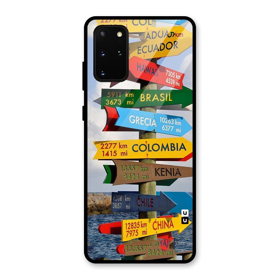 Travel Directions Glass Back Case for Galaxy S20 Plus