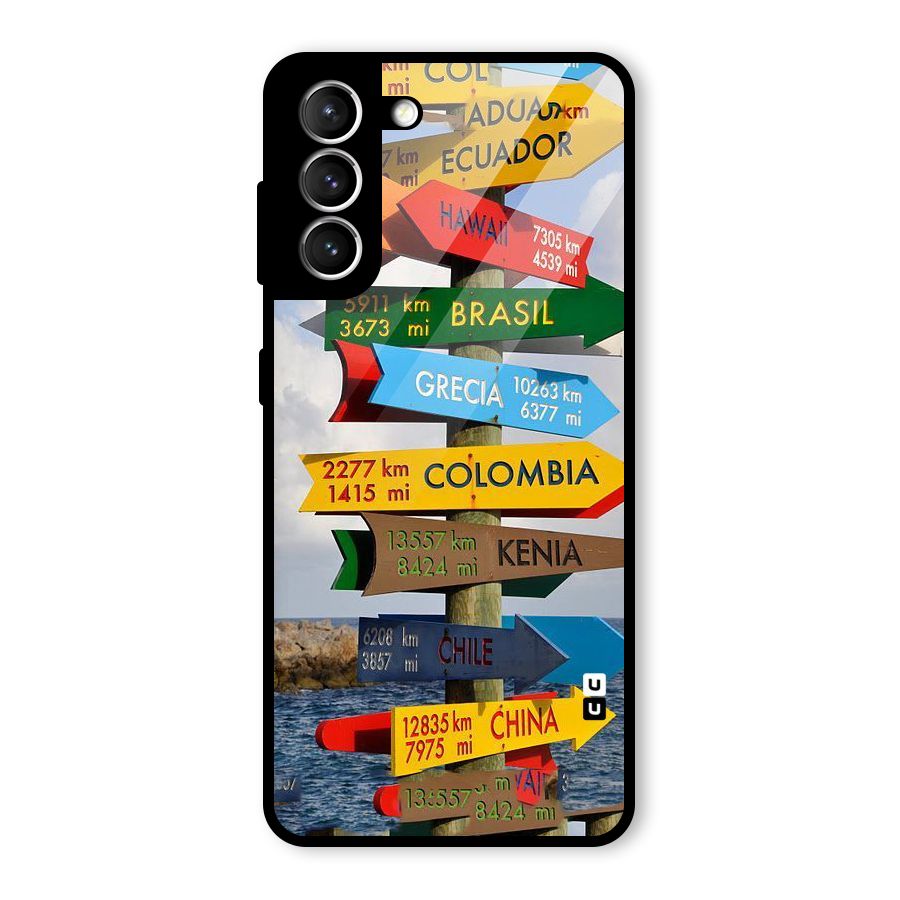 Travel Directions Glass Back Case for Galaxy S21 5G