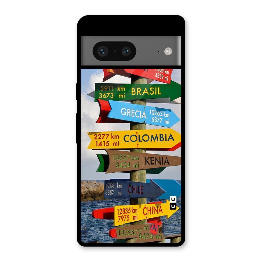 Travel Directions Glass Back Case for Google Pixel 7