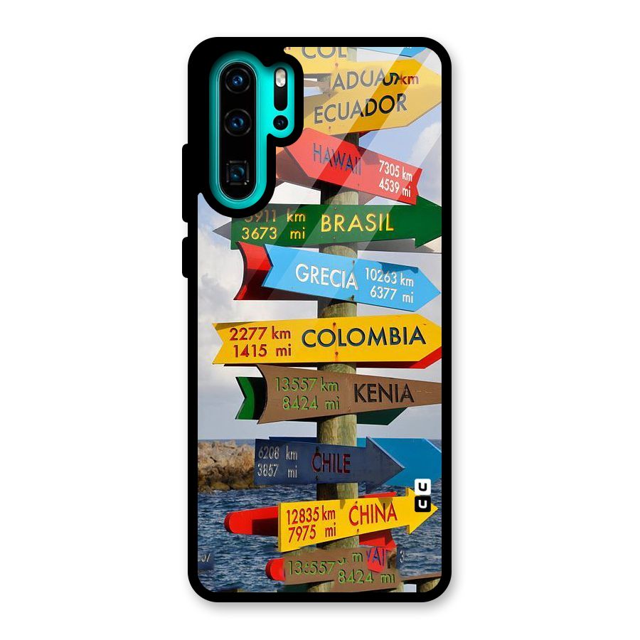 Travel Directions Glass Back Case for Huawei P30 Pro