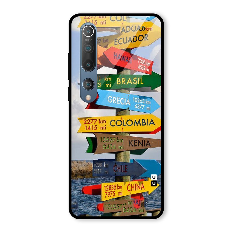 Travel Directions Glass Back Case for Mi 10