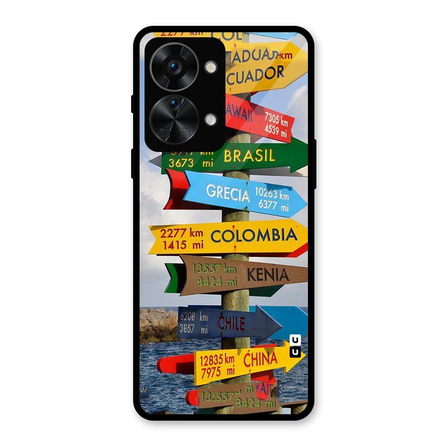 Travel Directions Glass Back Case for OnePlus Nord 2T