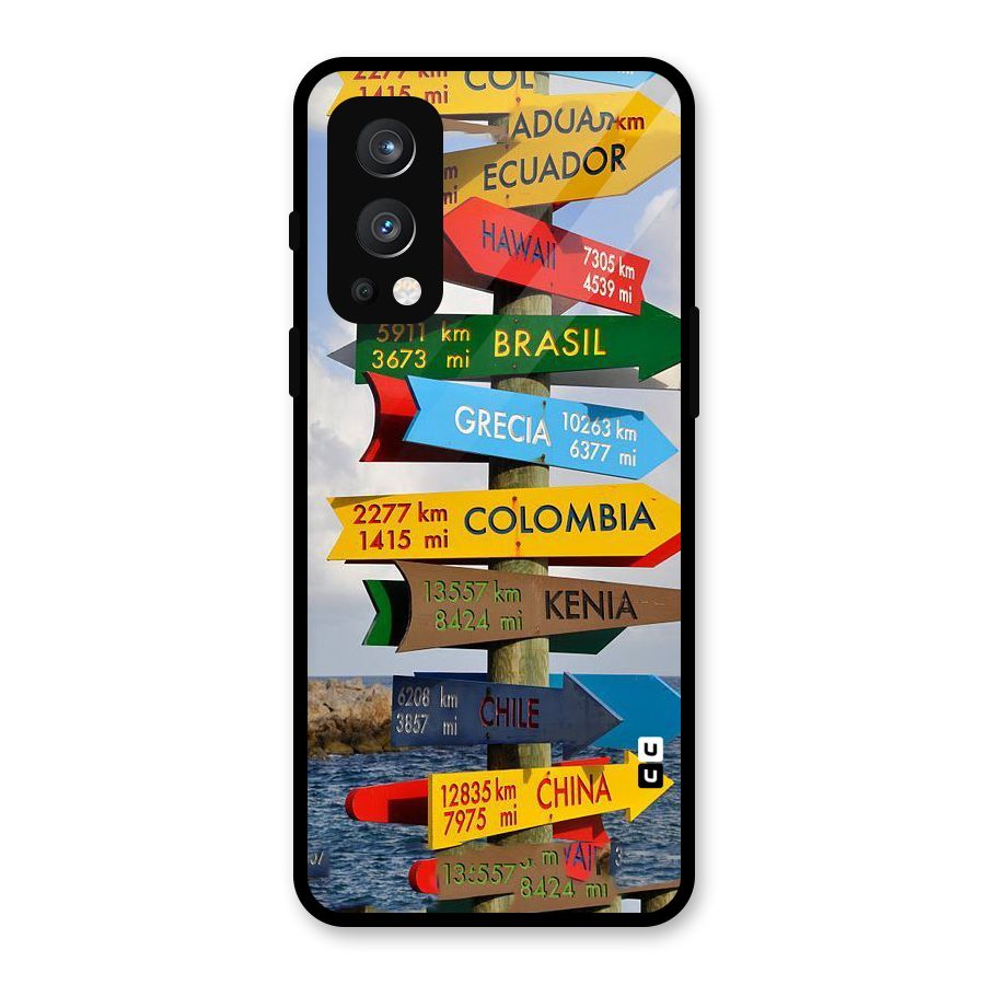 Travel Directions Glass Back Case for OnePlus Nord 2 5G