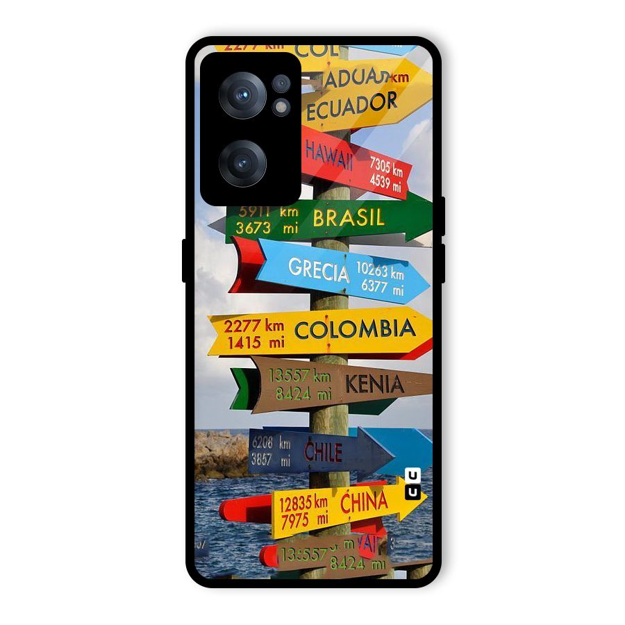 Travel Directions Glass Back Case for OnePlus Nord CE 2 5G