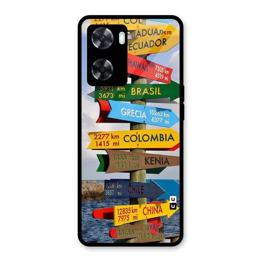 Travel Directions Glass Back Case for Oppo A77
