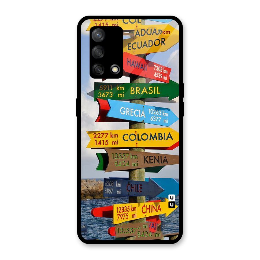 Travel Directions Glass Back Case for Oppo F19