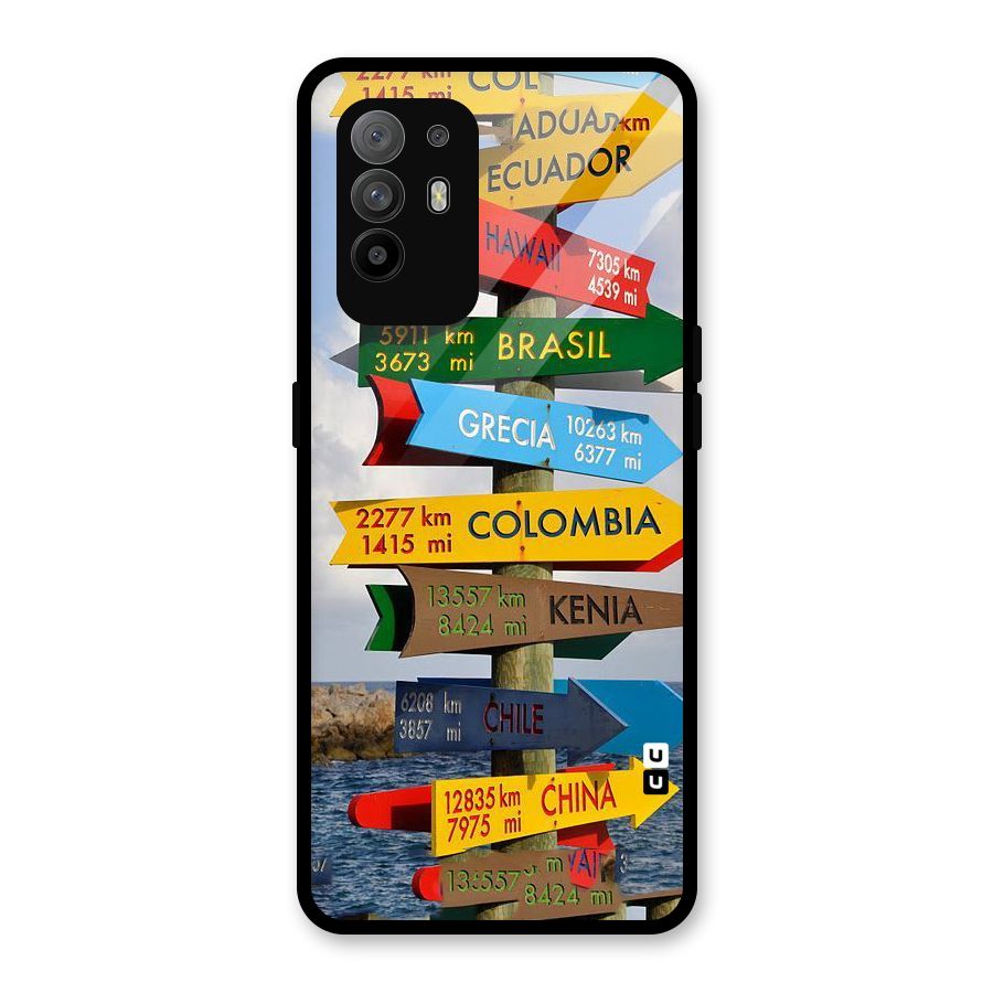 Travel Directions Glass Back Case for Oppo F19 Pro Plus 5G