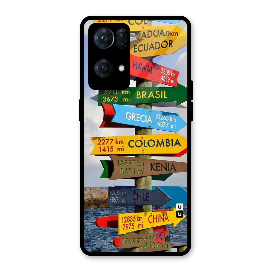 Travel Directions Glass Back Case for Oppo Reno7 Pro 5G