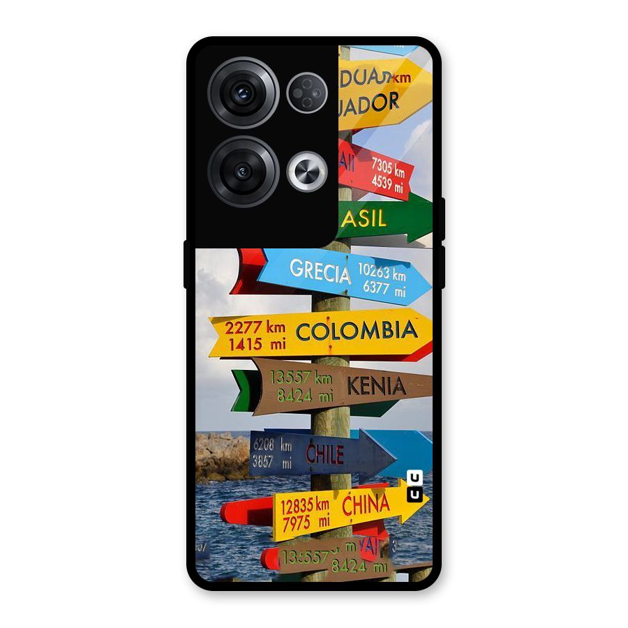 Travel Directions Glass Back Case for Oppo Reno8 Pro 5G
