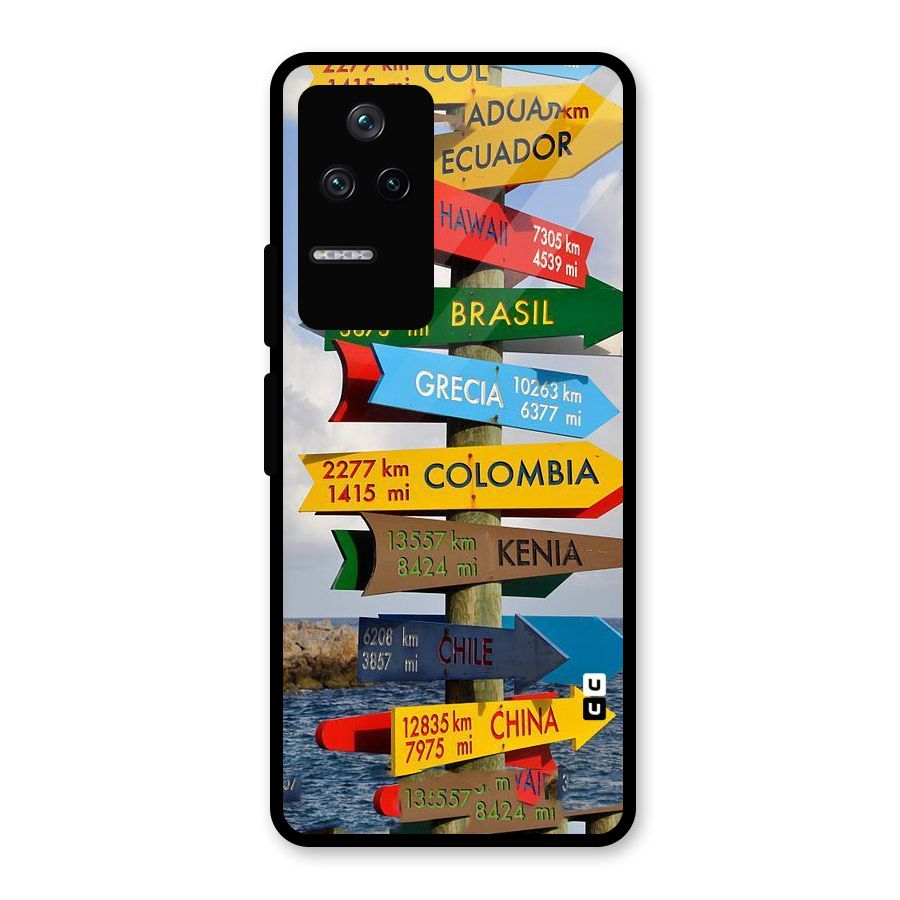 Travel Directions Glass Back Case for Poco F4 5G