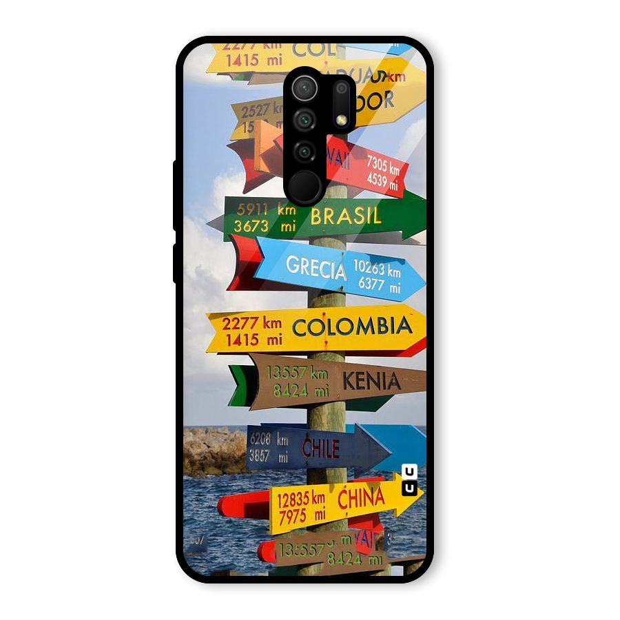 Travel Directions Glass Back Case for Poco M2