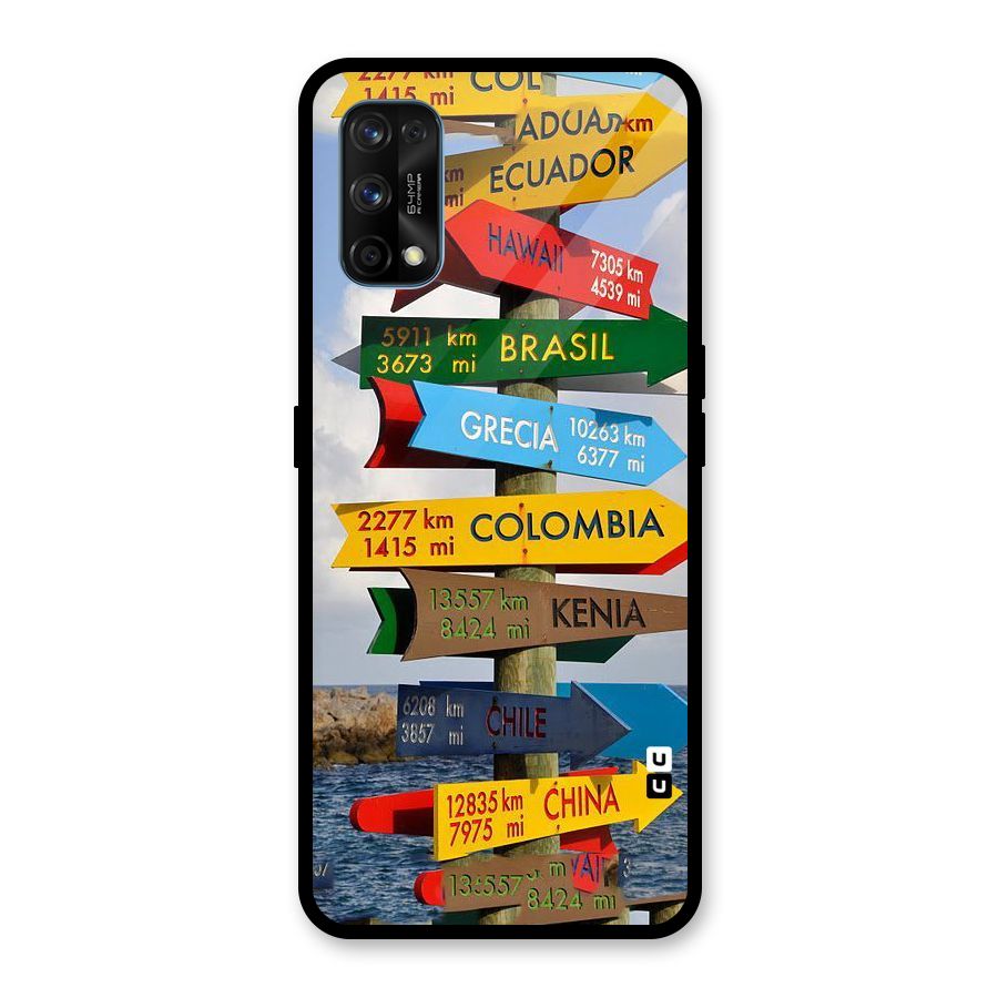 Travel Directions Glass Back Case for Realme 7 Pro