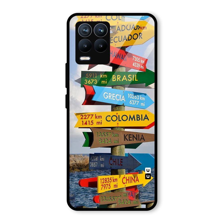 Travel Directions Glass Back Case for Realme 8