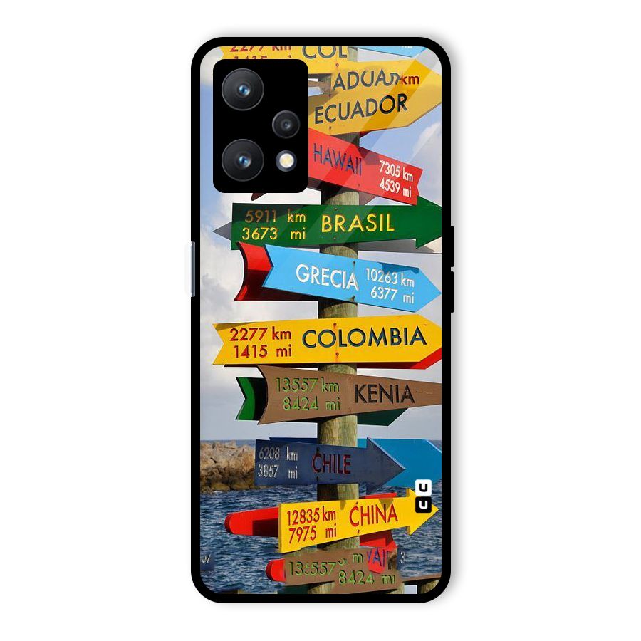 Travel Directions Glass Back Case for Realme 9 Pro 5G