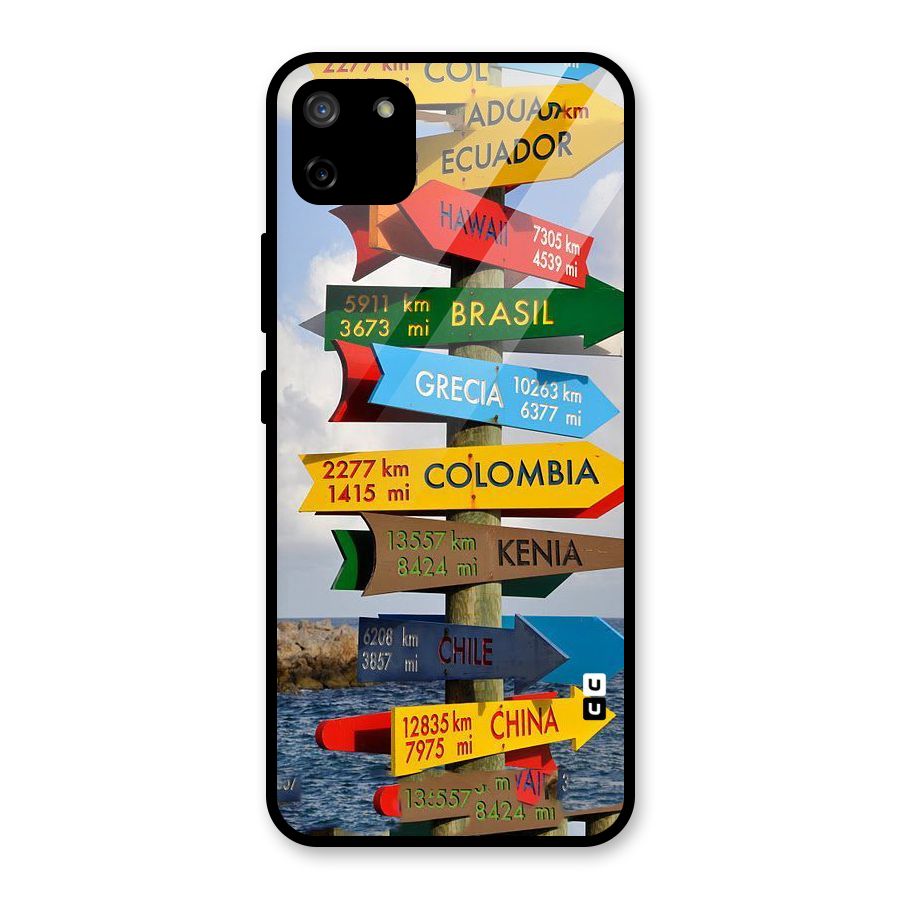 Travel Directions Glass Back Case for Realme C11