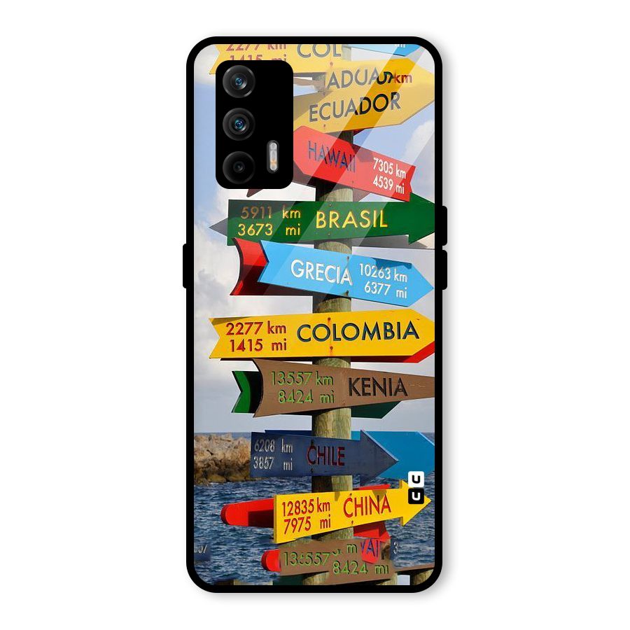 Travel Directions Glass Back Case for Realme GT 5G