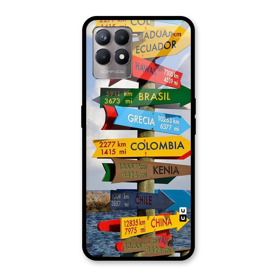 Travel Directions Glass Back Case for Realme Narzo 50