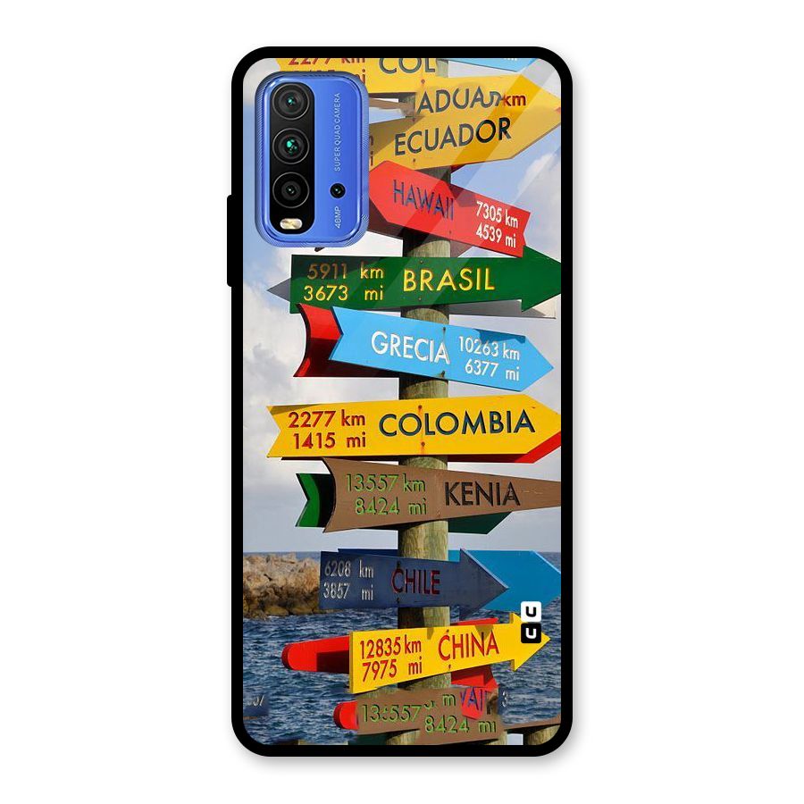 Travel Directions Glass Back Case for Redmi 9 Power