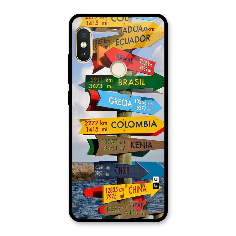 Travel Directions Glass Back Case for Redmi Note 5 Pro