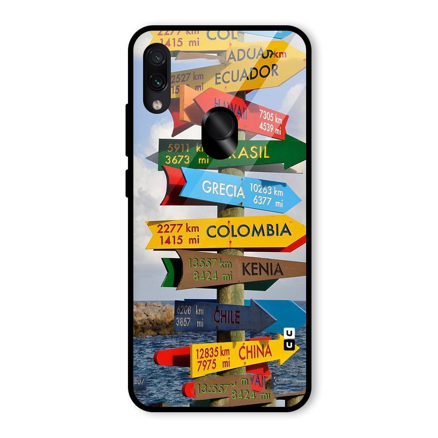 Travel Directions Glass Back Case for Redmi Note 7S