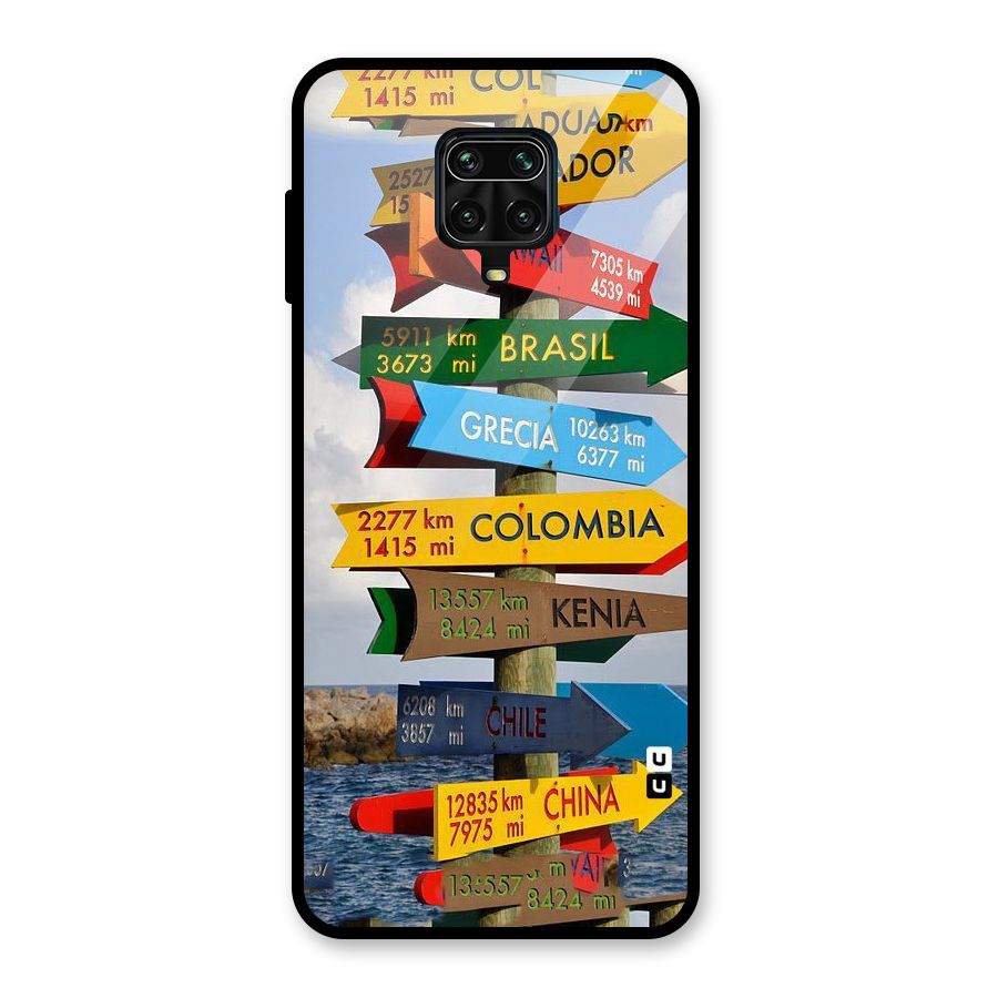 Travel Directions Glass Back Case for Redmi Note 9 Pro Max
